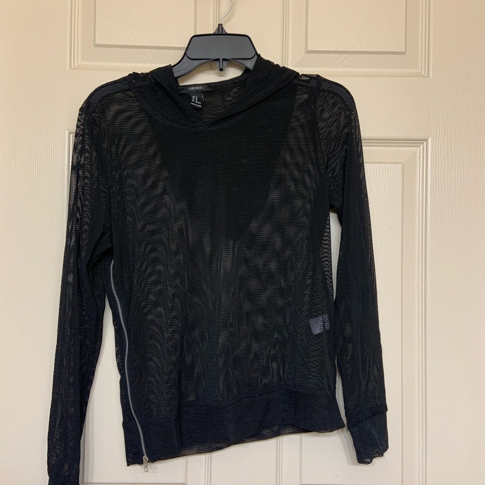 Sheer mesh forever21 hoodie
